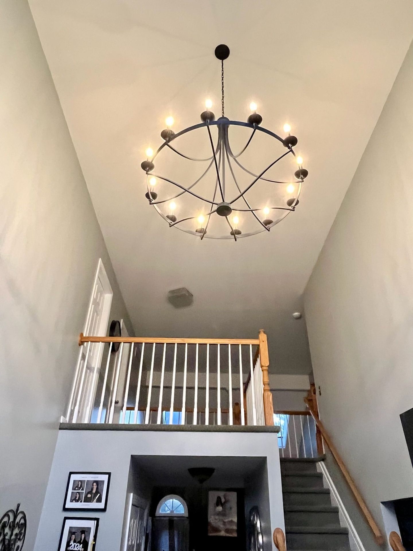 Two-story foyer chandelier