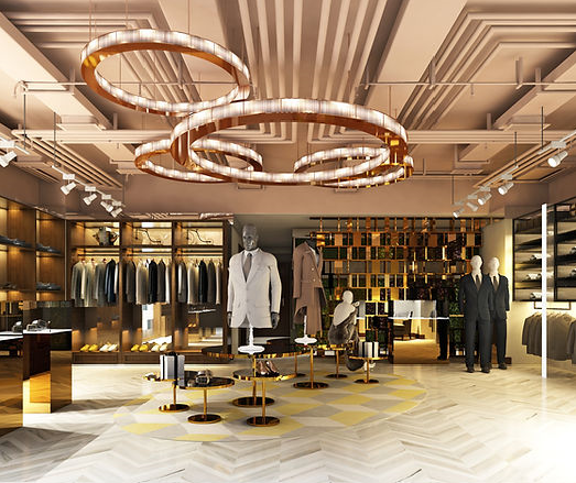 Retail fit-out — feature pendant lighting